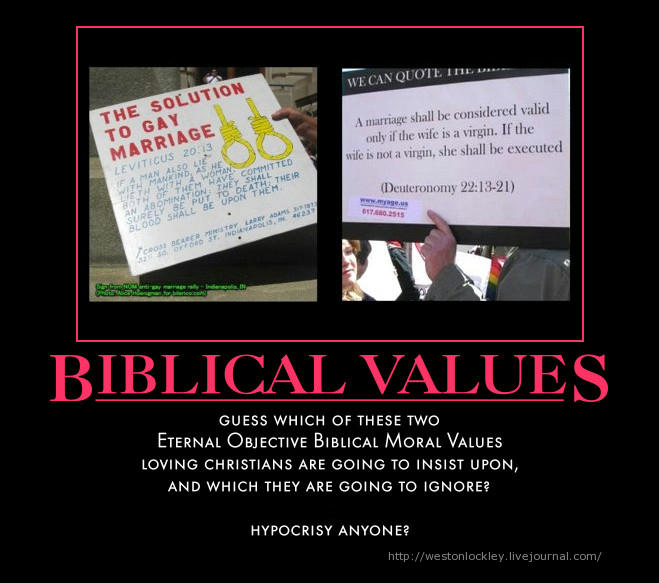 The Bible as bad source of moral values